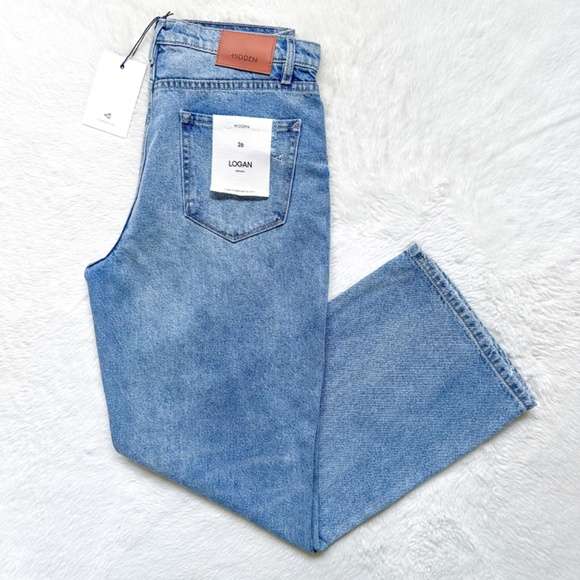 HIDDEN Dad Jean Wide Straight Leg High Rise Distressed Cotton Jeans - Picture 10 of 12